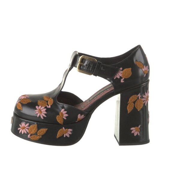 Etro Embroidered Platform Mary Jane Block Heels 2023 Runway 39 9 - Picture 6 of 10